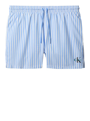 CALVIN BEACH Shorts Mare Calvin Beach Ck Monogram - Celeste