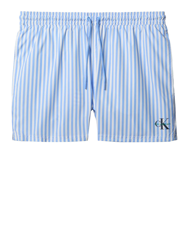 CALVIN BEACH Shorts Mare Calvin Beach Ck Monogram - Celeste