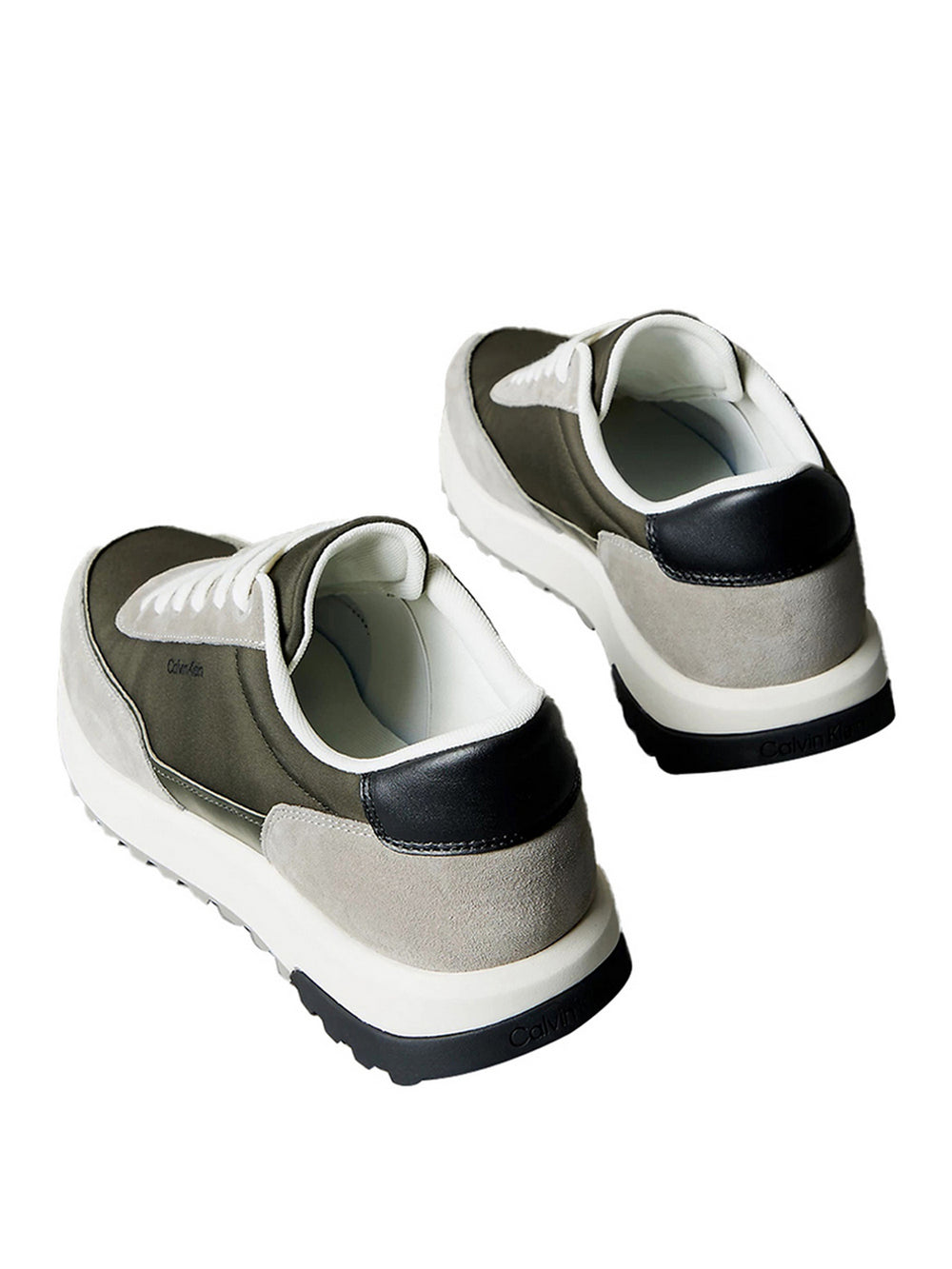 Calvin Klein Sneakers Runner Calvin Klein In Misto Pelle - Grigio/Verde