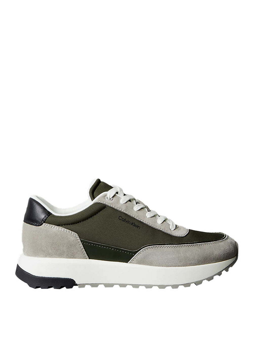 Calvin Klein Sneakers Runner Calvin Klein In Misto Pelle - Grigio/Verde
