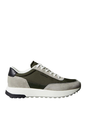 Calvin Klein Sneakers Runner Calvin Klein In Misto Pelle - Grigio/Verde