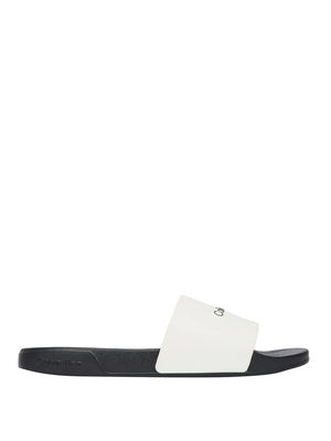 CALVIN CALZATURE 2USCITA Infradito Calvin Klein Chanclas Ess Slide Monobrand - Nero Bianco