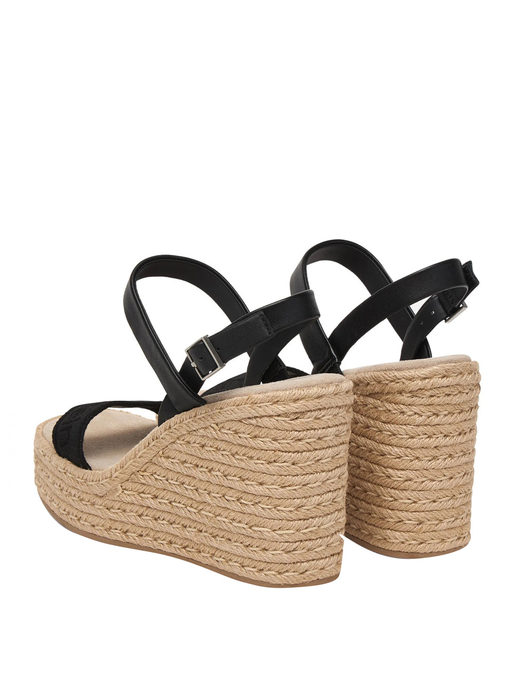 CALVIN CALZATURE 2USCITA Sandalo Calvin Klein Espadrillas Wedge Espad 70 Webbing Lth - Nero