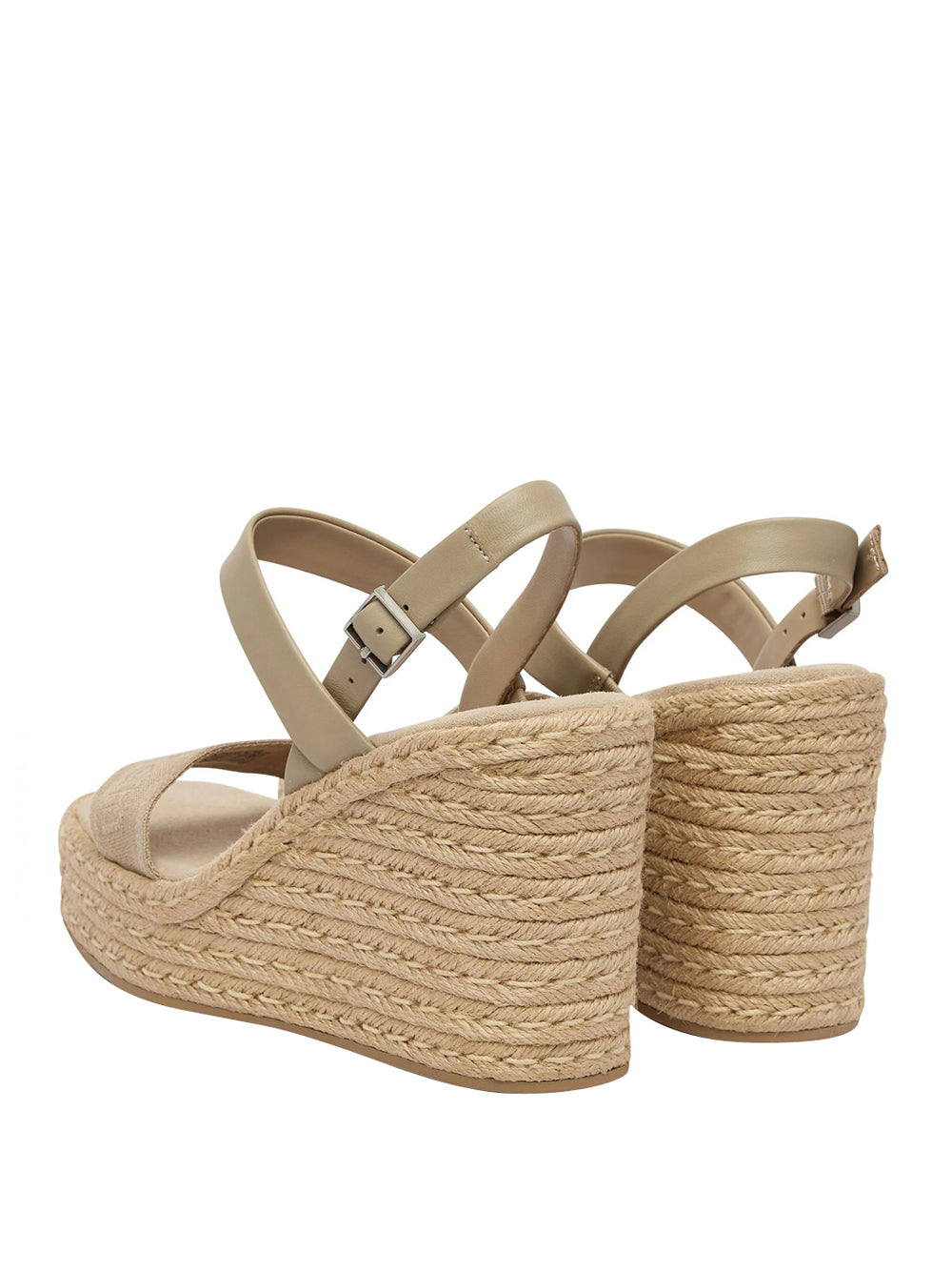 CALVIN CALZATURE 2USCITA Sandalo Calvin Klein Espadrillas Wedge Espad 70 Webbing Lth - Beige