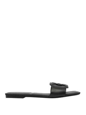 CALVIN CALZATURE 2USCITA Sandali Piatti Calvin Klein Emblem - Nero