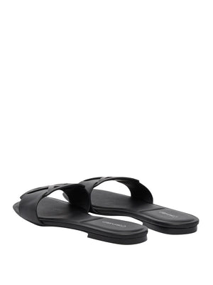 CALVIN CALZATURE 2USCITA Sandali Piatti Calvin Klein Emblem - Nero
