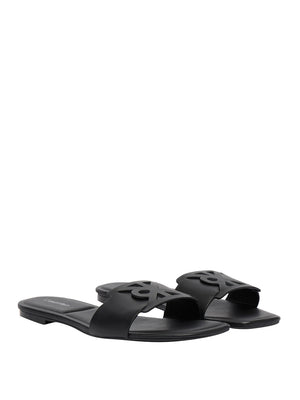CALVIN CALZATURE 2USCITA Sandali Piatti Calvin Klein Emblem - Nero