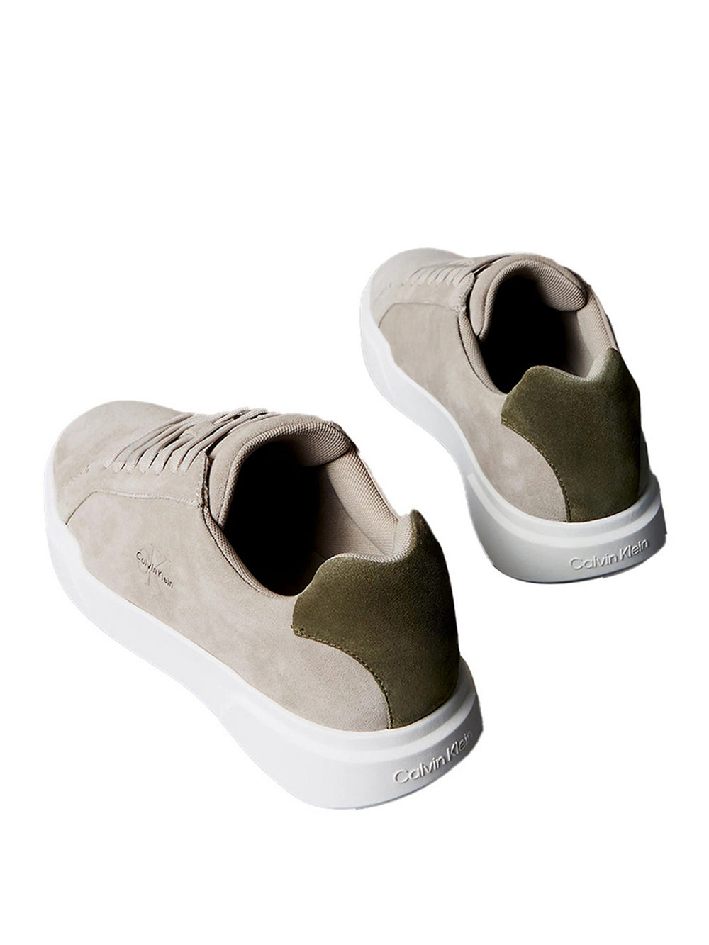 Calvin Klein Sneakers Chunky Cupsole Calvin Klein In Camoscio Con Logo - Tortora