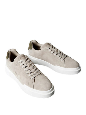 Calvin Klein Sneakers Chunky Cupsole Calvin Klein In Camoscio Con Logo - Tortora