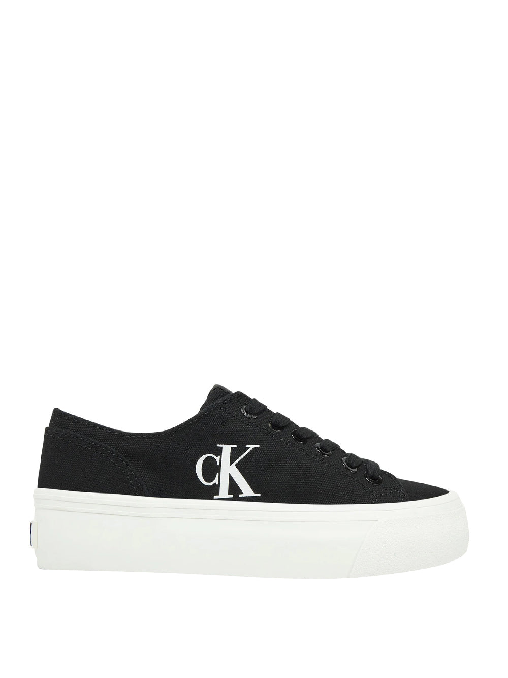 CALVIN CALZATURE 2USCITA Sneakers Calvin Klein In Tela Con Plateau E Logo - Nero