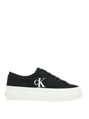 CALVIN CALZATURE 2USCITA Sneakers Calvin Klein In Tela Con Plateau E Logo - Nero