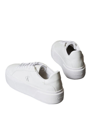 Calvin Klein Sneaker Calvin Klein Con Platform In Pelle Con Logo - Bianco
