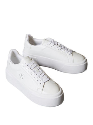 Calvin Klein Sneaker Calvin Klein Con Platform In Pelle Con Logo - Bianco