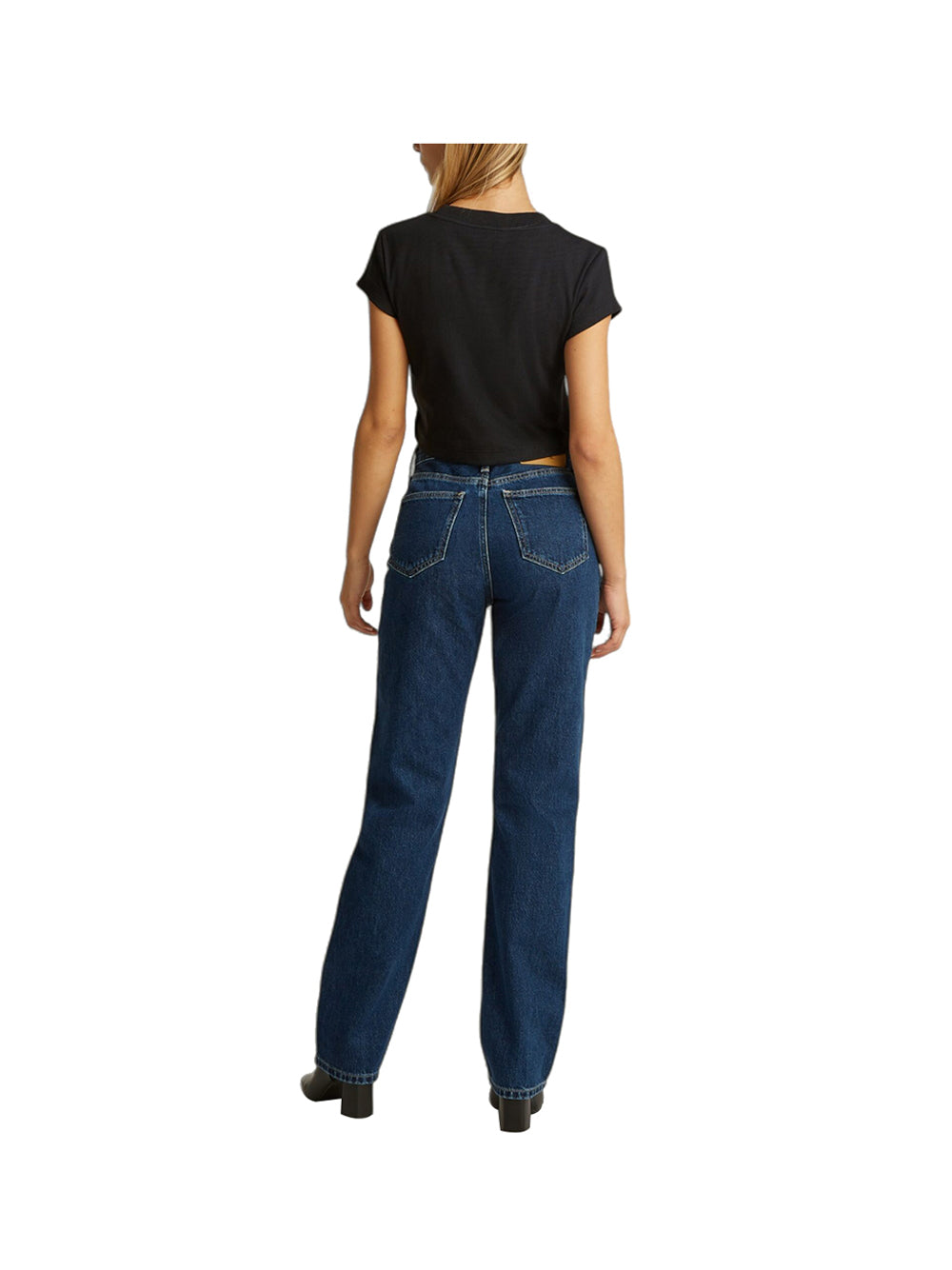 CALVIN2 1USCITA T-Shirt Monogram Baby Tee Donna - Nero