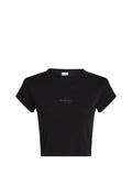 CALVIN2 1USCITA T-Shirt Monogram Baby Tee Donna - Nero
