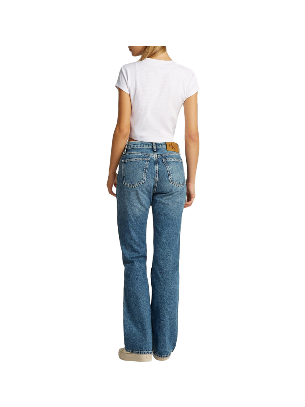 CALVIN2 1USCITA T-Shirt Monogram Baby Tee Donna - Bianco