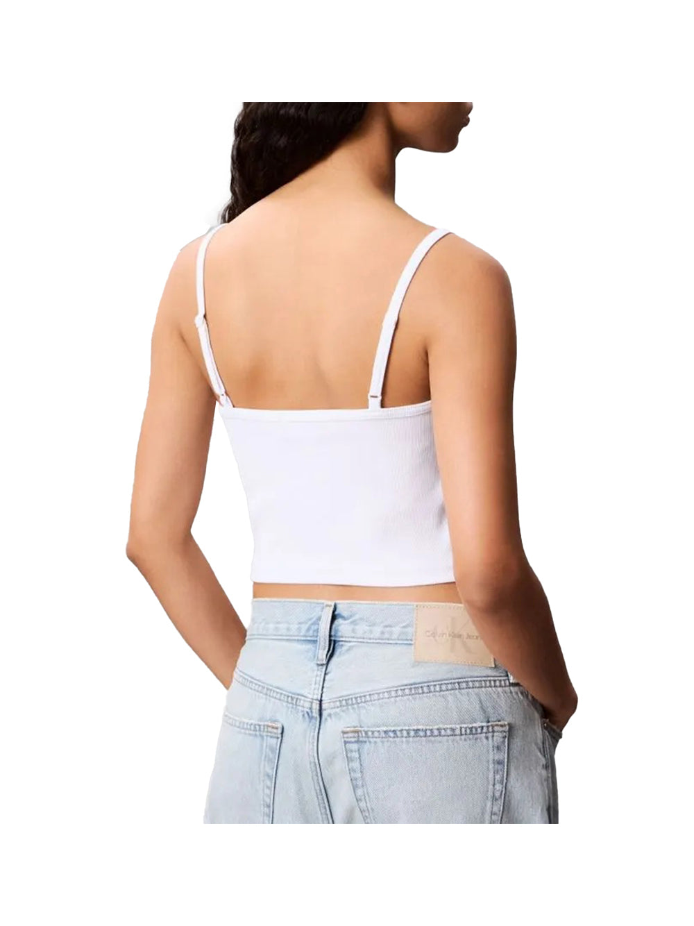CALVIN2 1USCITA Top A- Woven Label Rib C - Bianco