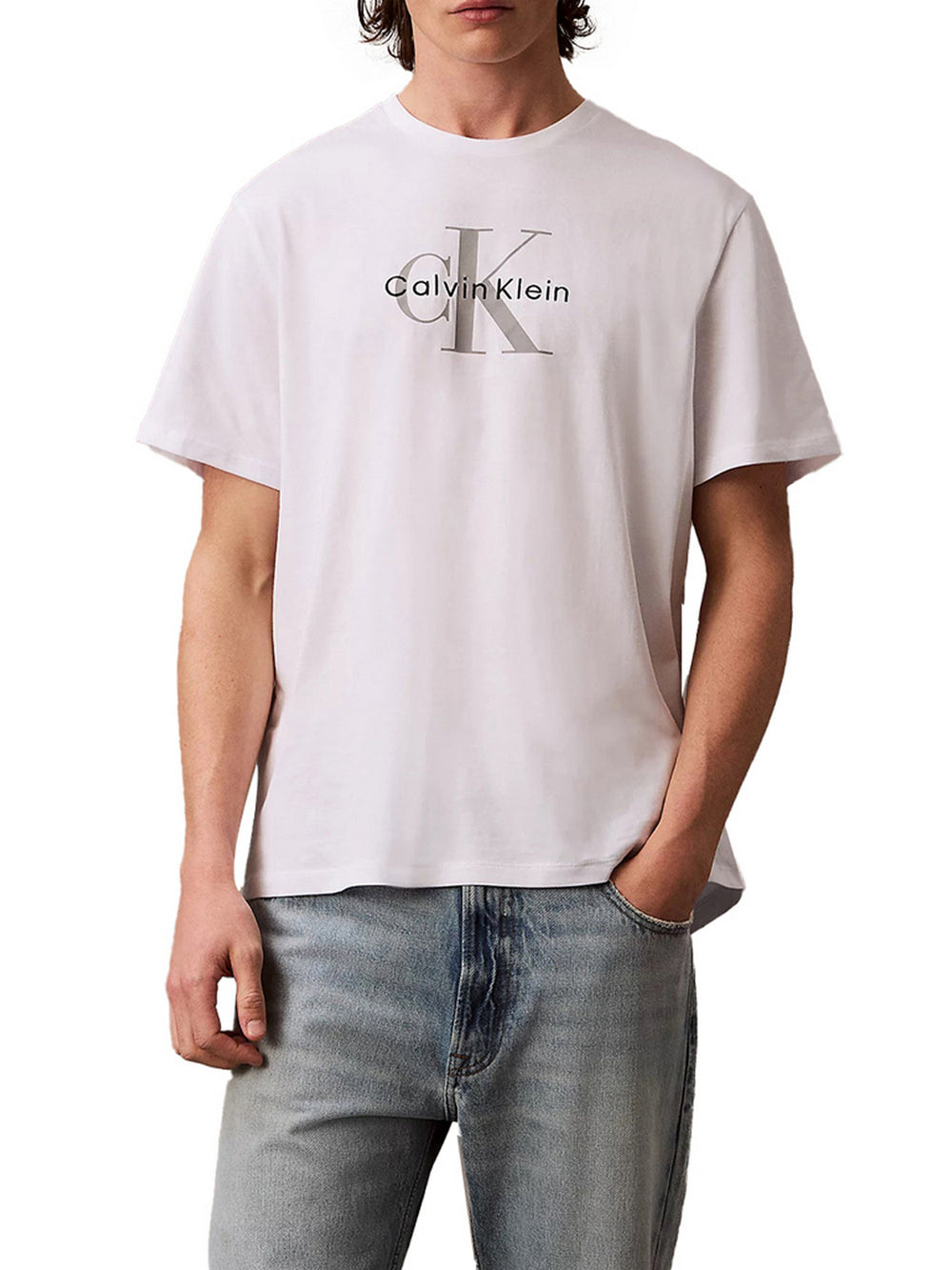 Calvin Klein T-Shirt Ss Hero Monologo Tee - Bianco