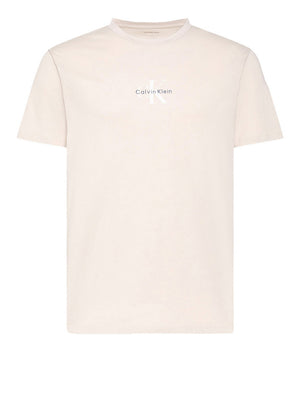 Calvin Klein T-Shirt Calvin Klein Con Monogramma Logo - Beige