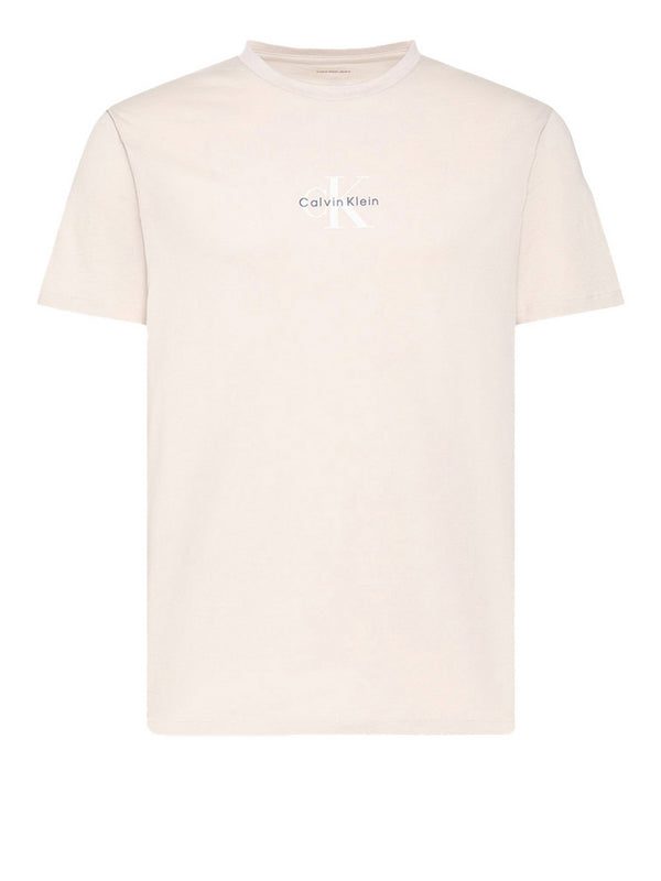 Calvin Klein T-Shirt Calvin Klein Con Monogramma Logo - Beige