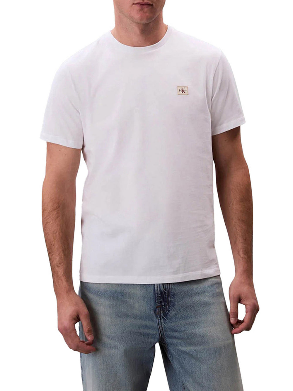 Calvin Klein T-Shirt Calvin Klein Ss Badge 30s Jersey Classic Tee - Bianco