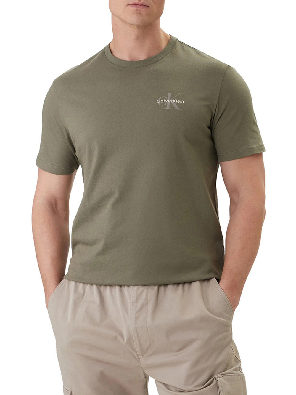 Calvin Klein T-Shirt Ss 30S Clssc Micro Calvin Klein - Verde