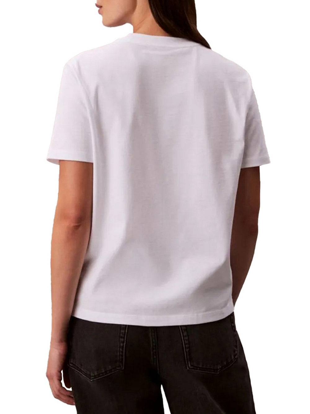 Calvin Klein T-Shirt Calvin Klein Monogramma In Paillettes - Bianco
