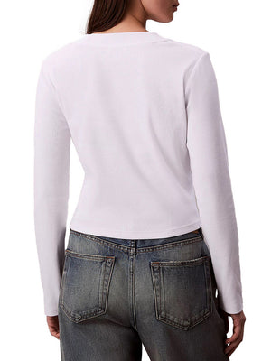 Calvin Klein T-shirt Calvin Klein A Maniche Lunghe - Bianco