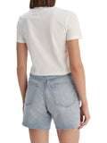 CALVIN2 2USCITA T-Shirt Calvin Klein Ss Logo Cropped Bianco
