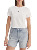 CALVIN2 2USCITA T-Shirt Calvin Klein Ss Logo Cropped Bianco