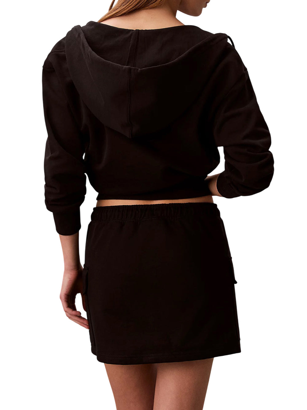 CALVIN2 2USCITA Gonna Cargo Calvin Klein In Spugna Di Cotone - Nero