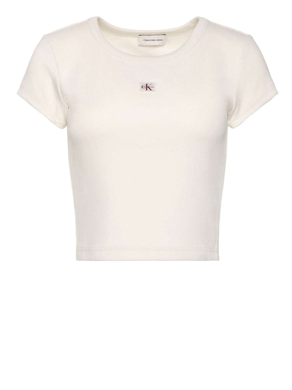 CALVIN2 2USCITA T-Shirt Calvin Klein A- Woven Label - Bianco
