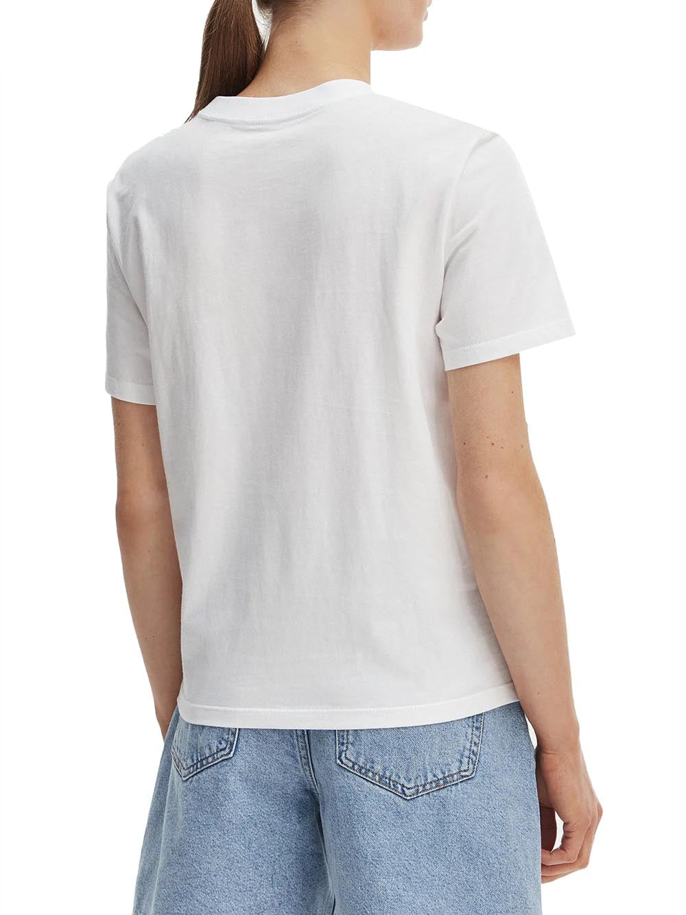 CALVIN2 2USCITA T-Shirt Calvin Klein Logo Frontale Bianco