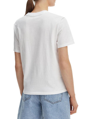 CALVIN2 2USCITA T-Shirt Calvin Klein Logo Frontale Bianco