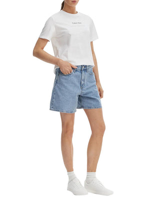 CALVIN2 2USCITA T-Shirt Calvin Klein Logo Frontale Bianco