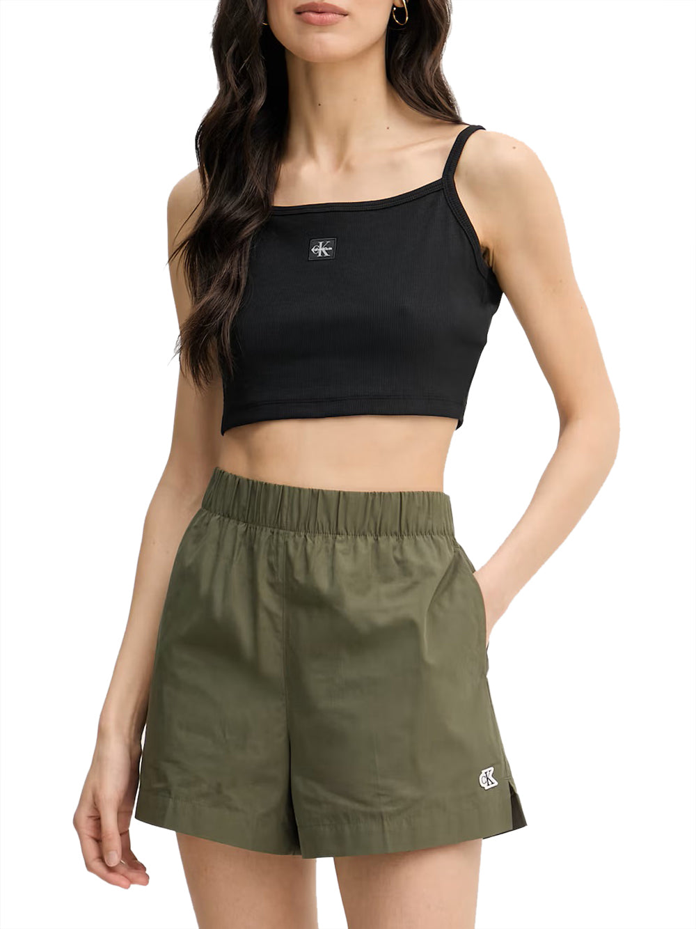 CALVIN2 2USCITA Top Calvin Klein Woven Label 2x2 Baby - Nero