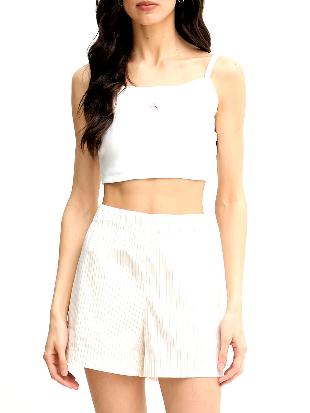 CALVIN2 2USCITA Top Calvin Klein Woven Label 2x2 Baby - Bianco