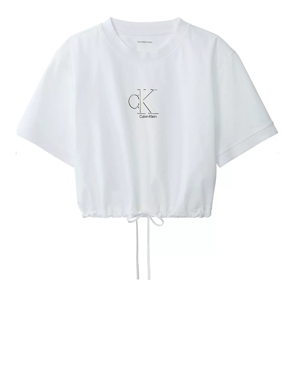 CALVIN2 2USCITA T-Shirt Calvin Klein Ss Cooling Jrsy Tie Waist Crop t Bianco