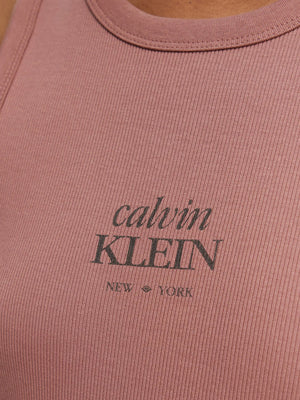 CALVIN2 2USCITA Canotta Calvin Klein In Cotone A Costine Sllim - Marrone