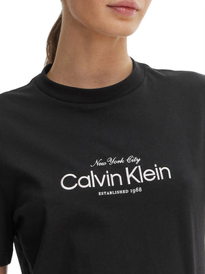 CALVIN2 2USCITA T-Shirt Calvin Klein Logo Frontale - Bianco