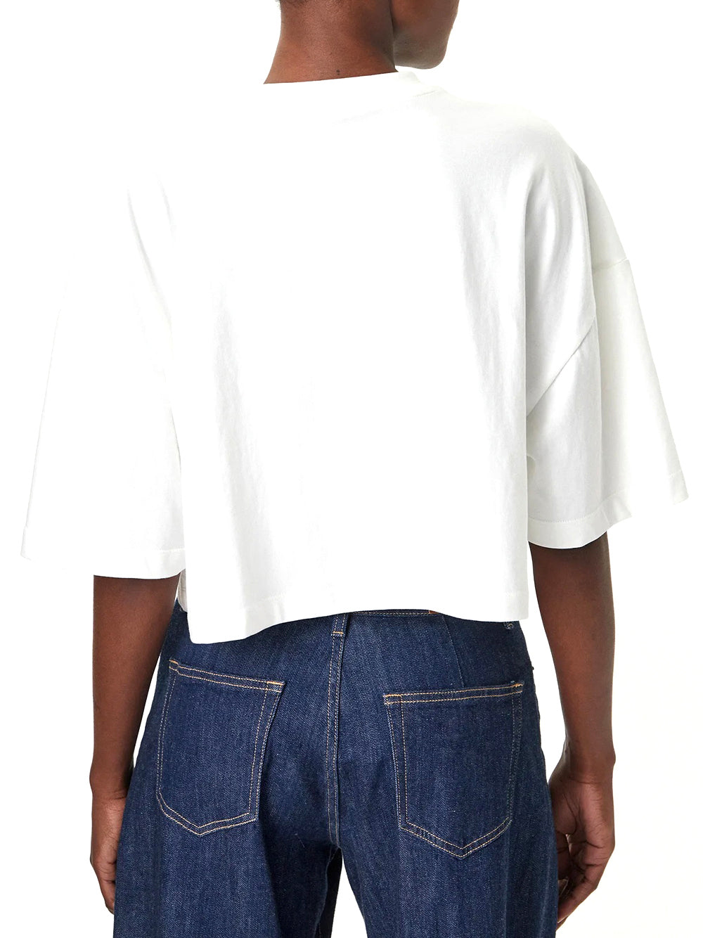 CALVIN2 2USCITA T-shirt Calvin Klein Con Logo In Stile College Corta - Bianco
