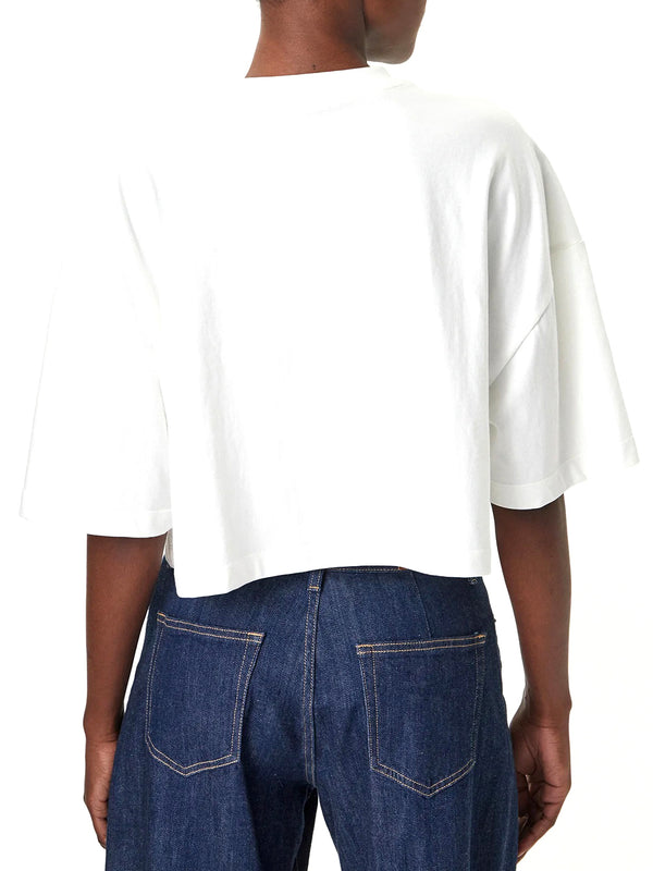CALVIN2 2USCITA T-shirt Calvin Klein Con Logo In Stile College Corta - Bianco