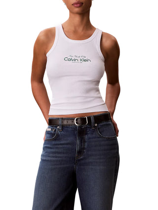CALVIN2 2USCITA Canotta Calvin Klein Contour 2X2 Rib Grap White