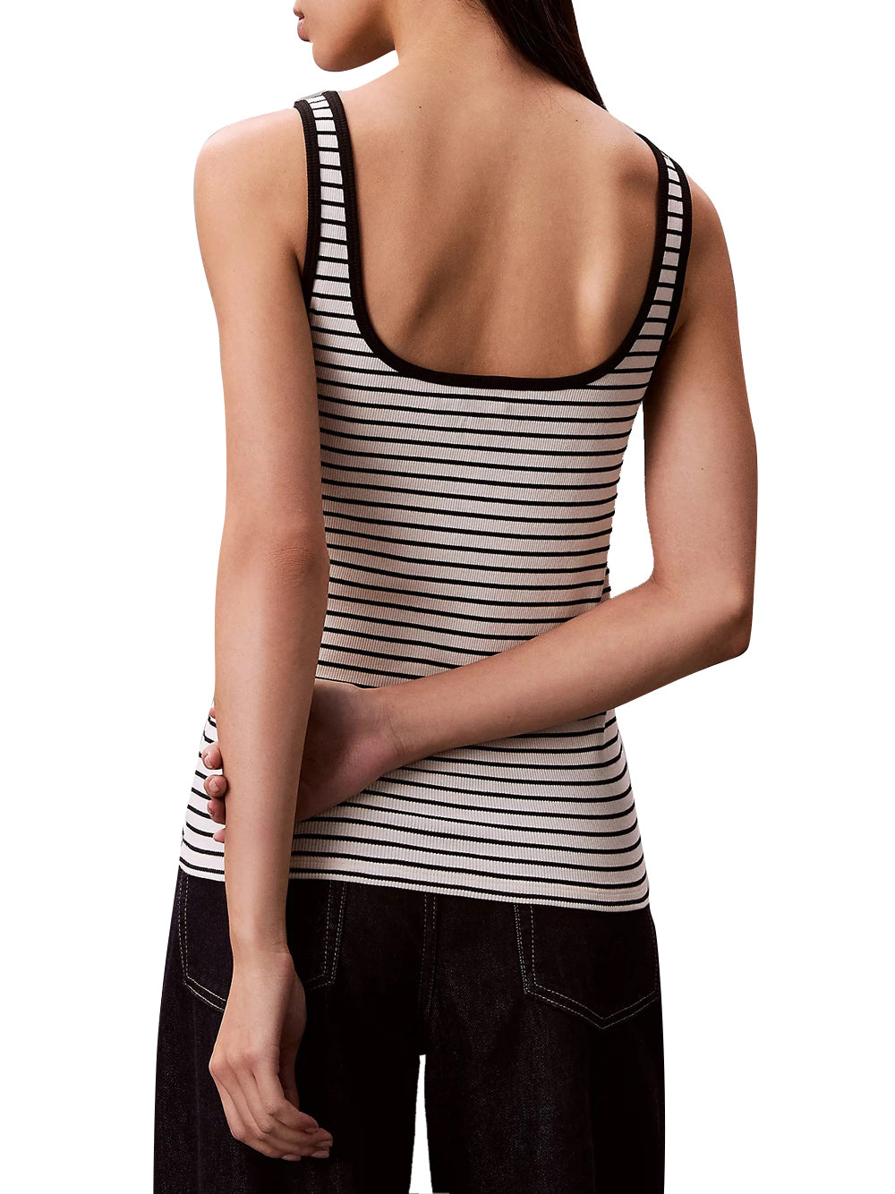 CALVIN2 2USCITA Canotta A Costine Con Scollo Rotondo - Nero