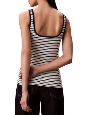 CALVIN2 2USCITA Canotta A Costine Con Scollo Rotondo - Nero