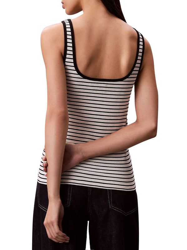 CALVIN2 2USCITA Canotta A Costine Con Scollo Rotondo - Nero