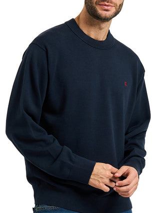 Calvin Klein Maglione Calvin Klein Con Monogramma Cotton Relaxed - Blu