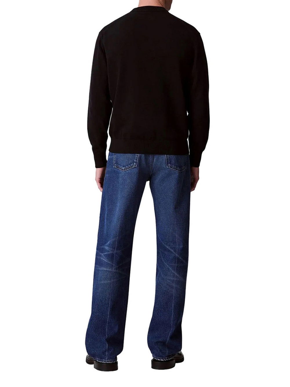 Calvin Klein Felpa Eu Ls Cotton Relaxed Uomo - Nero
