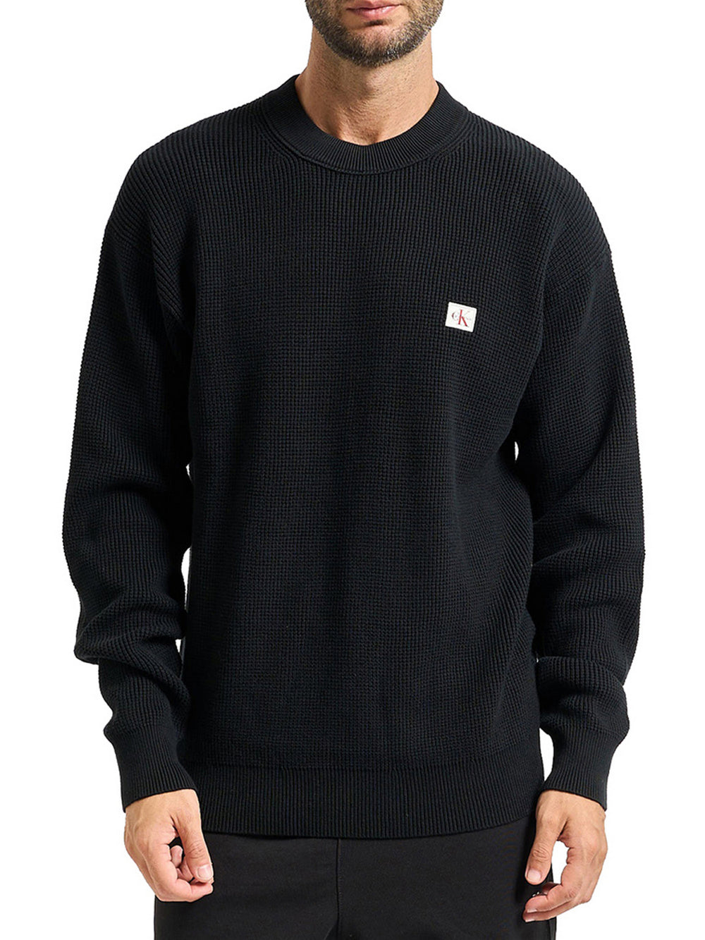 Calvin Klein Maglione Calvin Klein Cotton Waffle - Nero