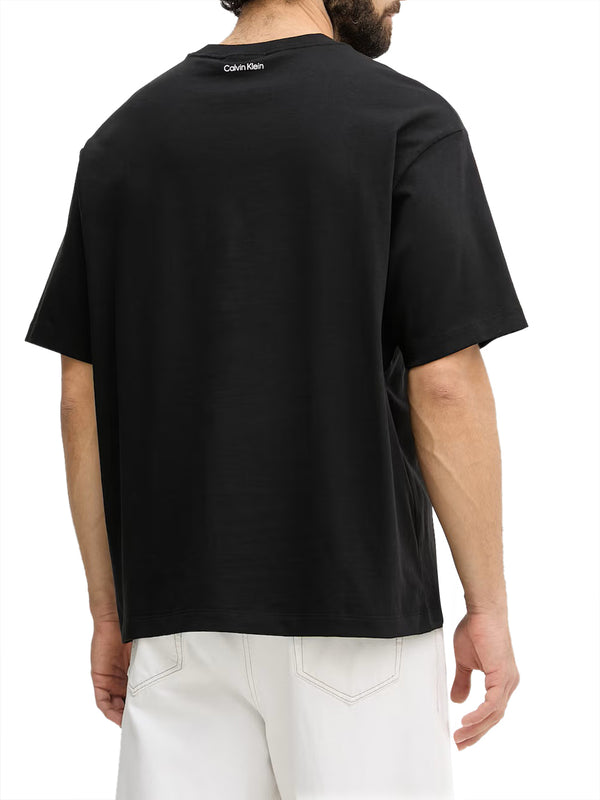 CALVIN2 2USCITA T-Shirt Calvin Klein Logo Frontale - Nero